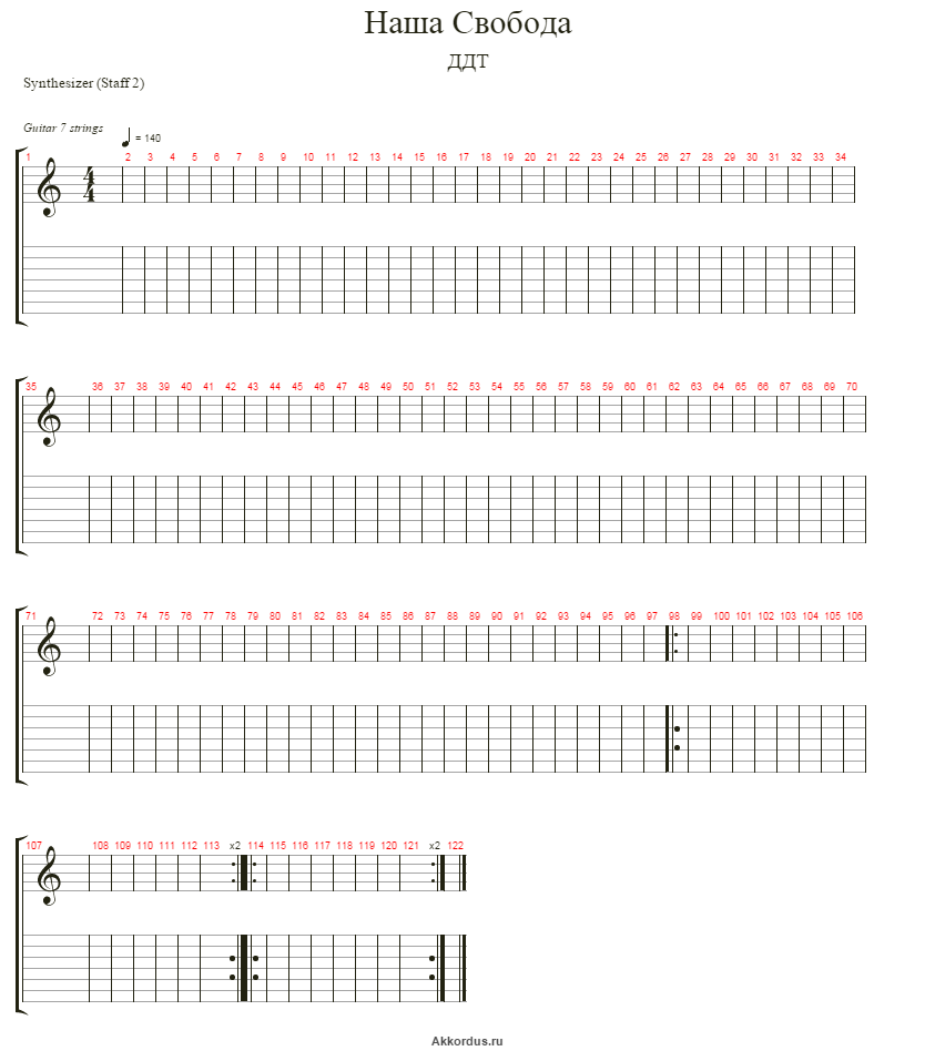 Свобода ддт аккорды для гитары
