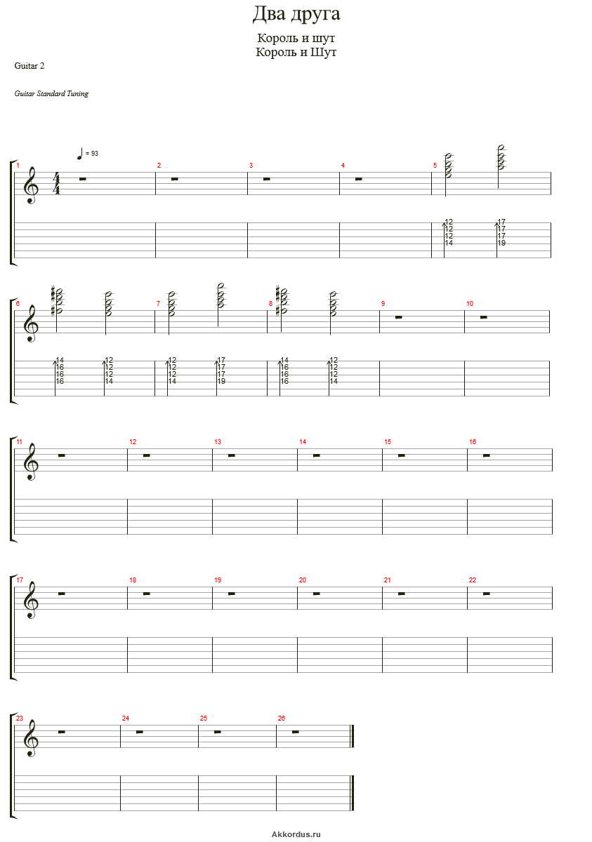 Король и шут аккорды